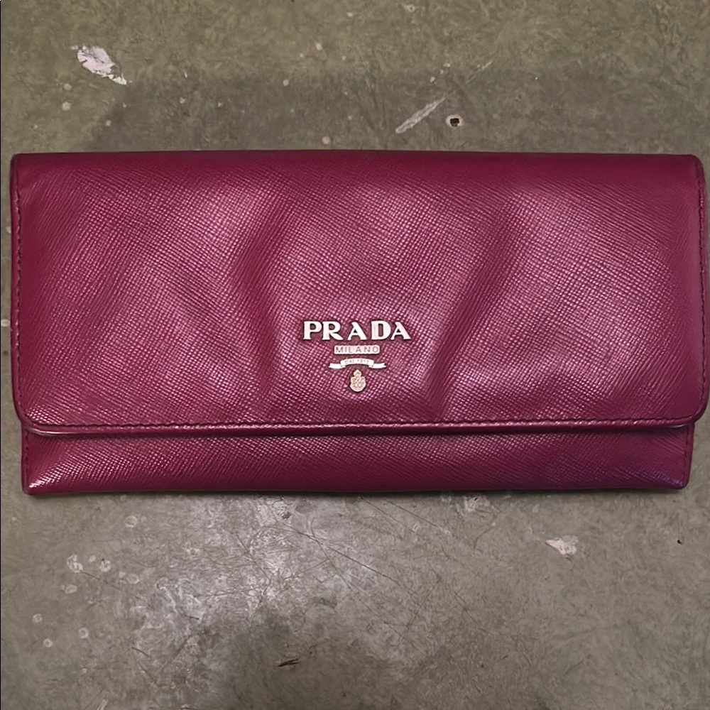 Prada Pink Saffiano Leather Clutch